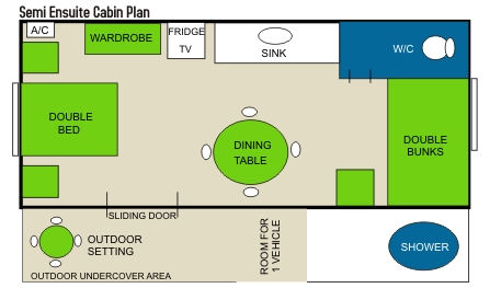 Semi Ensuite Cabin Plan